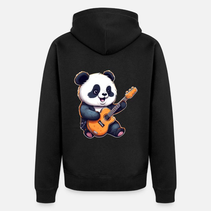 Guitariste Panda - Veste à capuche bio Premium Unisexe - noir