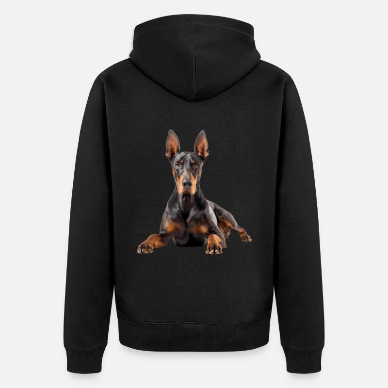 Doberman - Unisex Premium Bio Zip Hoodie - Schwarz