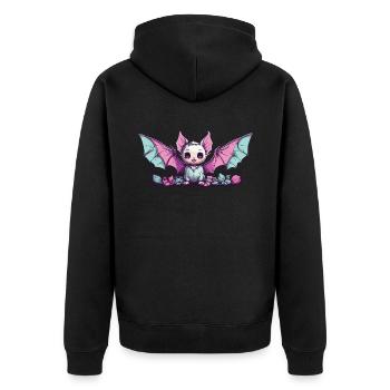 Aesthetic Gothic Kawaii Bat e-girl Design - Unisex Premium Organic Zip Hoodie - black - Back - Nico (187cm)