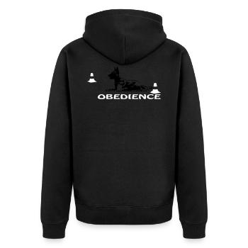 Obedience Malinois in box - Unisex Premium Organic Zip Hoodie - black - Back - Nico (187cm)