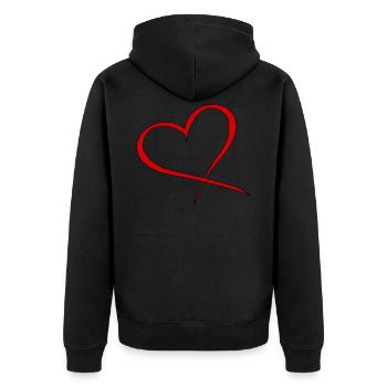 Heart red variation 2 love romantic valentine's day - Unisex Premium Organic Zip Hoodie - black - Back - Nico (187cm)