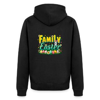 Pâques en famille - Ostern - Veste à capuche bio Premium Unisexe - noir - Dos - Nico (187cm)
