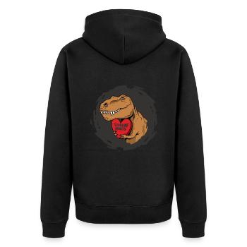 T Rex I Steal Hearts Stealing Hearts Design Love - Unisex Premium Organic Zip Hoodie - black - Back - Nico (187cm)