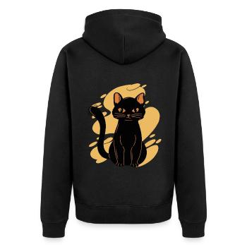 Black Cat Bombay Cat Outfit for - Unisex Premium Organic Zip Hoodie - black - Back - Nico (187cm)