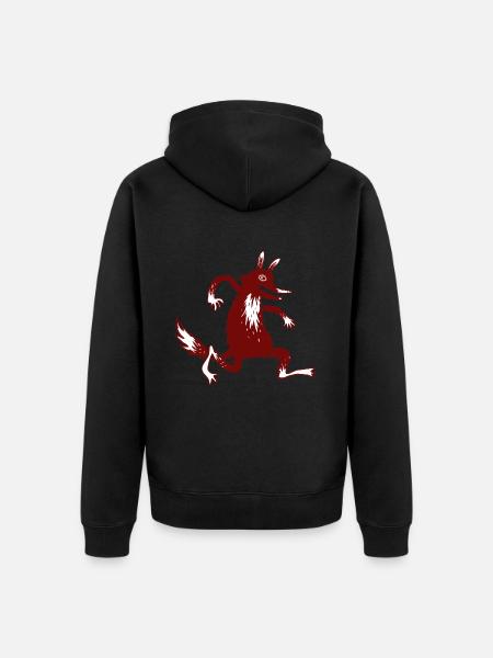 roter Fuchs - Unisex Premium Bio Zip Hoodie - Schwarz