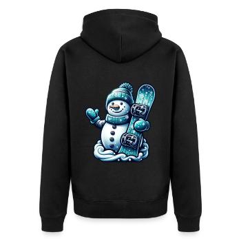 Snowboard bonhomme de neige Snowboarder d’hiver - Veste à capuche bio Premium Unisexe - noir - Dos - Nico (187cm)