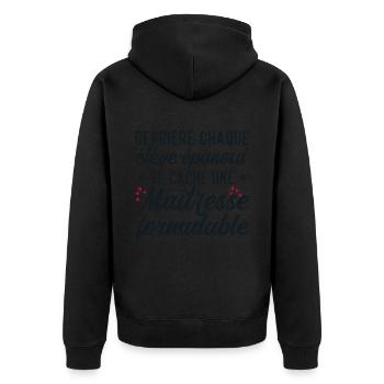 Maîtresse Formidable - Cadeau Maîtresse - Veste à capuche bio Premium Unisexe - noir - Dos - Nico (187cm)