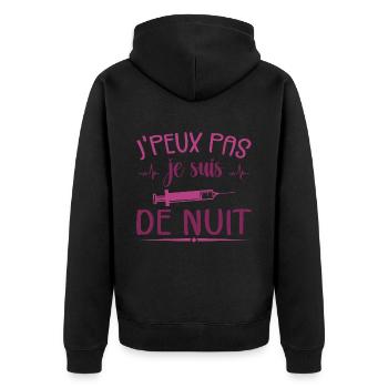 I can't I'm at night - Unisex Premium Organic Zip Hoodie - black - Back - Nico (187cm)