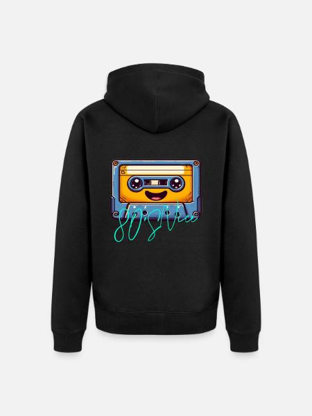 80er Jahre - Unisex Premium Bio Zip Hoodie - Schwarz
