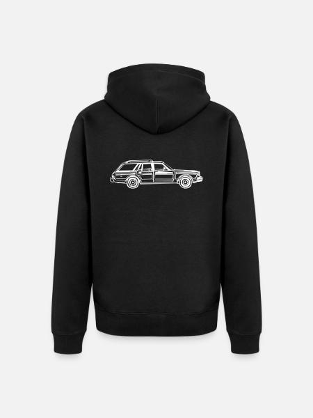 Langes Combi Auto - Unisex Premium Bio Zip Hoodie - Schwarz