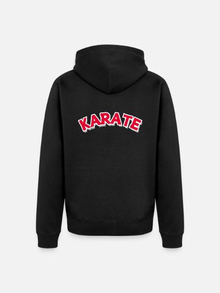 Karate Round1 - Unisex Premium Organic Zip Hoodie - black