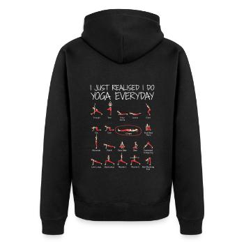 Humor Yoga Gift Women Girls Gift - Unisex Premium Organic Zip Hoodie - black - Back - Nico (187cm)