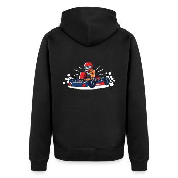 Kart fahren - Fahrer Rennwagen Fahrer Motorsport - Unisex Premium Bio Zip Hoodie - Schwarz - Hinten - Nico (187cm)