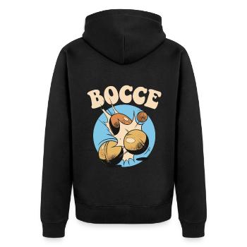 Bocce Spruch Bocce Ball mit Jack Bocci Game Bocce - Unisex Premium Bio Zip Hoodie - Schwarz - Hinten - Nico (187cm)