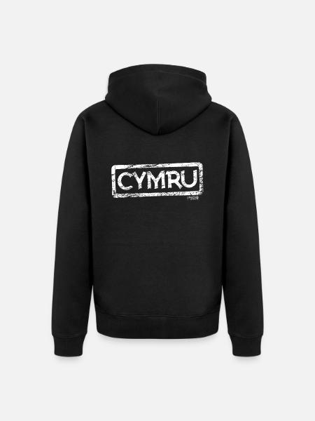Cymru (Wales) - Unisex Premium Organic Zip Hoodie - black