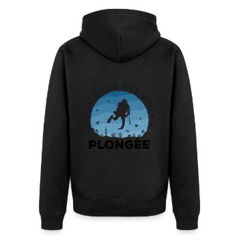 Je Peux Pas J'ai Plongée - Cadeau De Plongée - Veste à capuche bio Premium Unisexe - noir - Dos - Nico (187cm)
