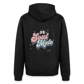 Sweet Soul Mate Valentine's Day Love Friendship - Unisex Premium Organic Zip Hoodie - black - Back - Nico (187cm)
