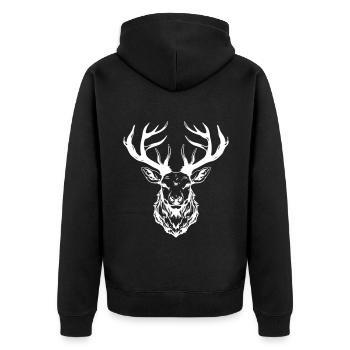 Tête de cerf - Veste à capuche bio Premium Unisexe - noir - Dos - Nico (187cm)
