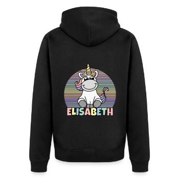 Elisabeth Einhorn Nom - Veste à capuche bio Premium Unisexe - noir - Dos - Nico (187cm)