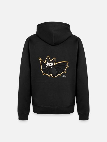 Bat - Unisex Premium Organic Zip Hoodie - black