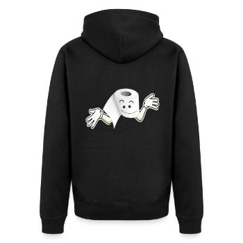Papier toilette à perte - Veste à capuche bio Premium Unisexe - noir - Dos - Nico (187cm)