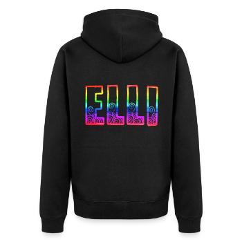 elli rs rainbow - Unisex Premium Organic Zip Hoodie - black - Back - Nico (187cm)