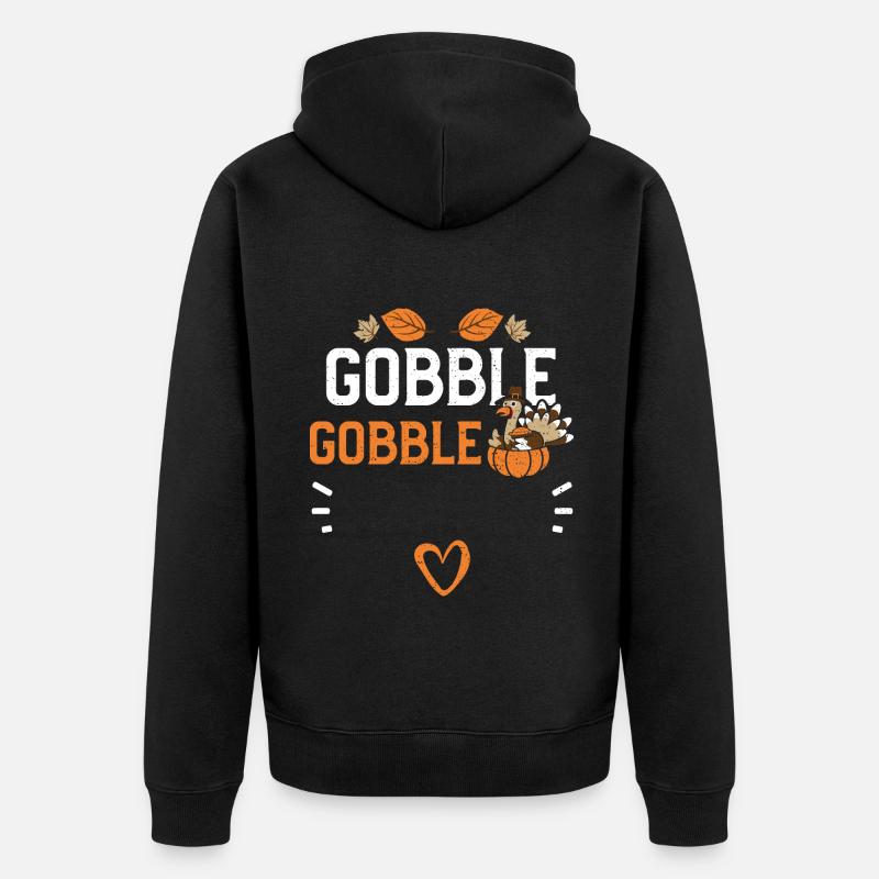 Gobble Gobble - Thanksgiving - Unisex Premium Bio Zip Hoodie - Schwarz