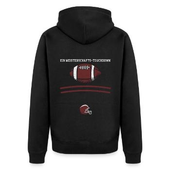 Ein Meisterschafts-Touchdown - Unisex Premium Bio Zip Hoodie - Schwarz - Hinten - Nico (187cm)