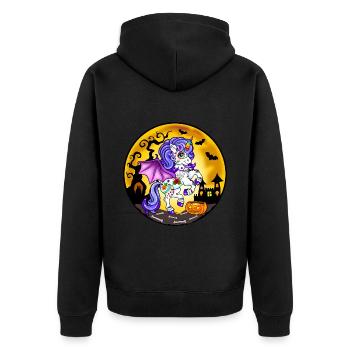 Licorne Halloween 2022 - Veste à capuche bio Premium Unisexe - noir - Dos - Nico (187cm)