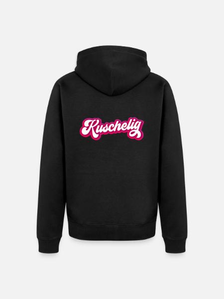 kuschelig - Unisex Premium Bio Zip Hoodie - Schwarz