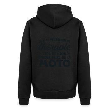 Motarde Besoin de faire de la Moto Humour Cadeau - Veste à capuche bio Premium Unisexe - noir - Dos - Nico (187cm)