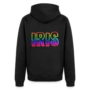 iris rs rainbow - Unisex Premium Organic Zip Hoodie - black - Back - Nico (187cm)