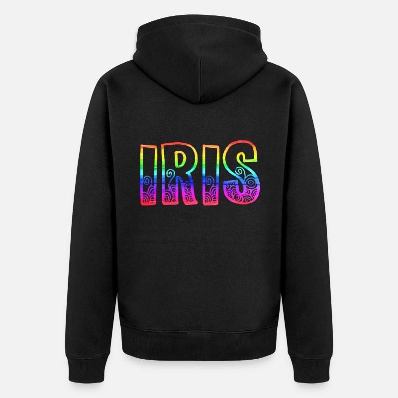 iris rs regenbogen - Unisex Premium Bio Zip Hoodie - Schwarz