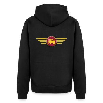 J’aime le Sri Lanka, T-shirt design de style élégance - Veste à capuche bio Premium Unisexe - noir - Dos - Nico (187cm)