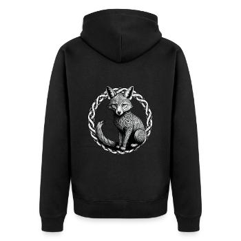 Renard avec nœud celtique 01 - Veste à capuche bio Premium Unisexe - noir - Dos - Nico (187cm)