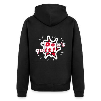 DON`T QUIT - DO IT - Gib nicht auf! Motivation - Unisex Premium Bio Zip Hoodie - Schwarz - Hinten - Nico (187cm)