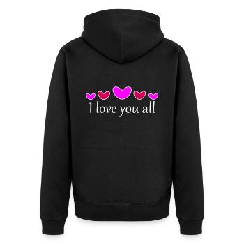 Je vous aime tous - Veste à capuche bio Premium Unisexe - noir - Dos - Nico (187cm)