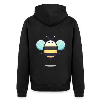 Illustration d’abeille mignonne minimaliste - Veste à capuche bio Premium Unisexe - noir - Dos - Nico (187cm)