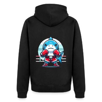 Requin Boxe Champion Dessin Animé Design - Veste à capuche bio Premium Unisexe - noir - Dos - Nico (187cm)