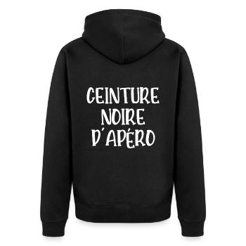 ceinture noire d'apéro - Veste à capuche bio Premium Unisexe - noir - Dos - Nico (187cm)
