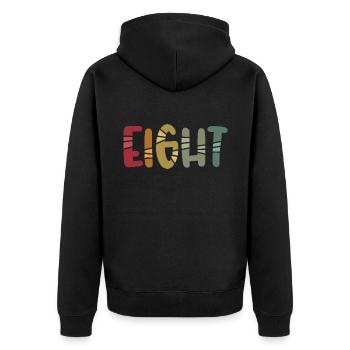 Acht-8-jähriger Geburtstag, 8-jähriges Jubiläum - Unisex Premium Bio Zip Hoodie - Schwarz - Hinten - Nico (187cm)