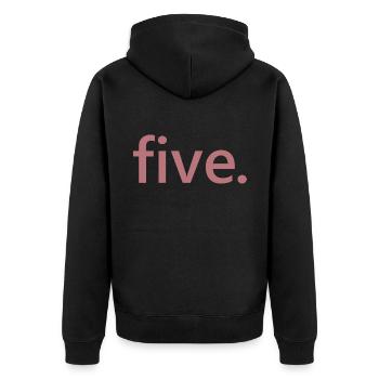 Five - 5 Years Old Birthday, 5 Year Anniversary - Unisex Premium Organic Zip Hoodie - black - Back - Nico (187cm)