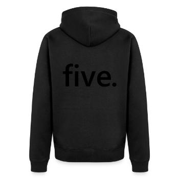 Five - 5 Years Old Birthday, 5 Year Anniversary - Unisex Premium Organic Zip Hoodie - black - Back - Nico (187cm)