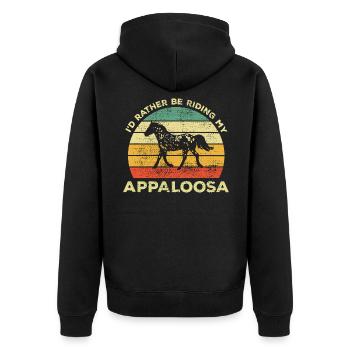 Funny I'd Rather Ride My Appaloosa - Unisex Premium Organic Zip Hoodie - black - Back - Nico (187cm)