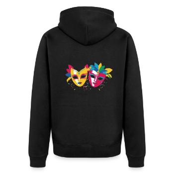 Masque de carnaval Défilé de carnaval Cologne Cologne - Veste à capuche bio Premium Unisexe - noir - Dos - Nico (187cm)