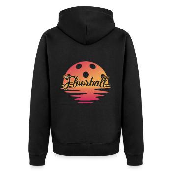 Floorball Floorball FLOORBALL Floorball-LEISURE - Unisex Premium Organic Zip Hoodie - black - Back - Nico (187cm)