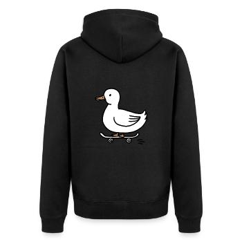 Drôle de canard sur un skateboard pour les skateurs - Veste à capuche bio Premium Unisexe - noir - Dos - Nico (187cm)