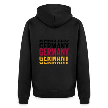 Allemagne Allemagne Lettrage Équipe nationale - Veste à capuche bio Premium Unisexe - noir - Dos - Nico (187cm)