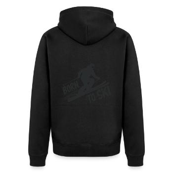 Born To Ski Skifahrer Skifahren Wintersport - Unisex Premium Bio Zip Hoodie - Schwarz - Hinten - Nico (187cm)
