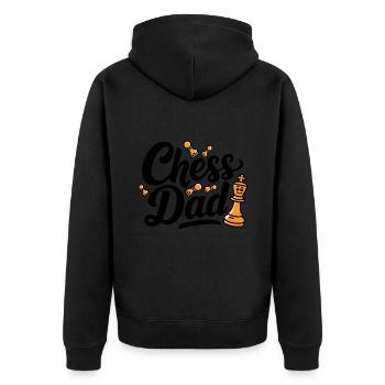Chess Dad Schach Spruch Zitat - Unisex Premium Bio Zip Hoodie - Schwarz - Hinten - Nico (187cm)